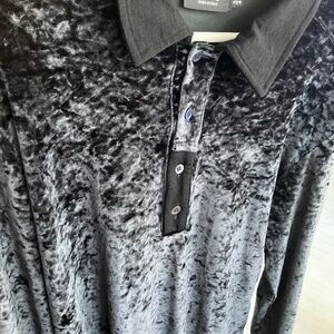 Exte vintage velour black shirt long sleeve size 48